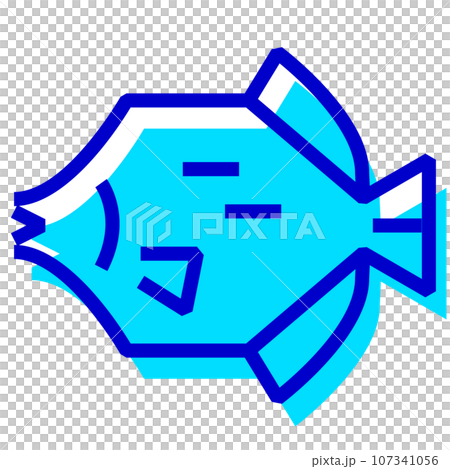 Two color style icon representing fish, filefish Two color style icon representing fish, filefish 107341056