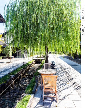 街角の素敵な空間　夏の山形市の水の町屋七日町御殿堰エリア 107341299