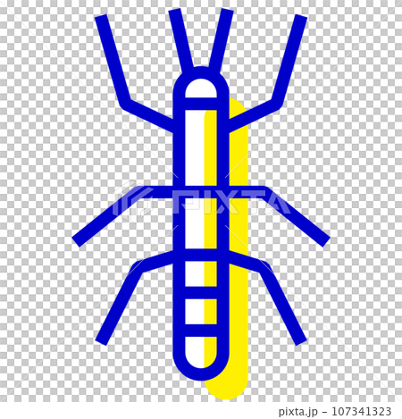 虫、ナナフシを表す2色スタイルのアイコン 107341323