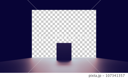 A black box in front of a wall of light 107341357