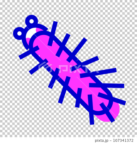 Two color style icons representing pests, caterpillars Two color style icons representing pests, caterpillars 107341372