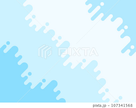 水色の斜めの波状のポップな線の飾りフレーム 107341568