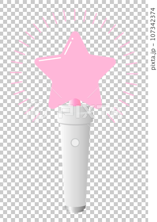 Illustration material of pink star-shaped penlight 107342374