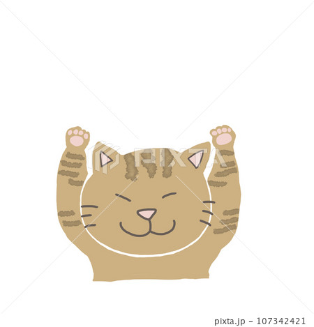 手書き　ネコ　フレーム　 107342421