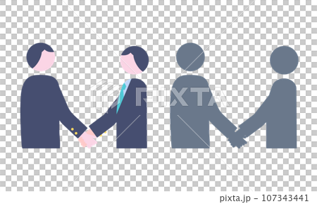 Illustration material of business person shaking hands 107343441