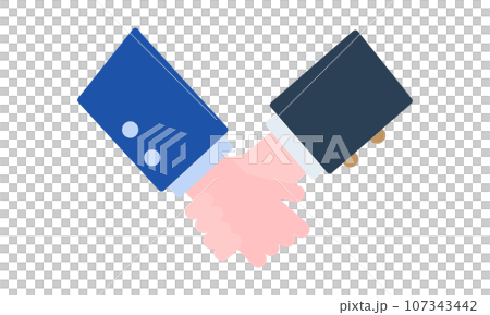 Illustration of businessmen shaking hands, vector material 107343442