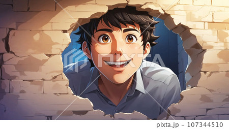 楽しそうに覗き見する変態の男性 - AI生成画像 107344510