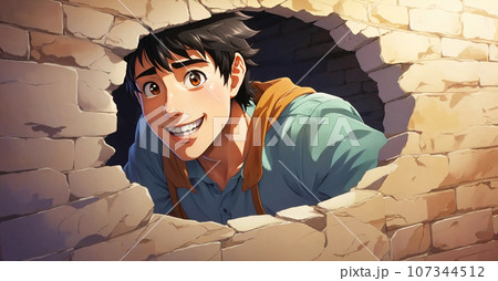 こっそり覗き見する変態な男性 - AI生成画像 107344512