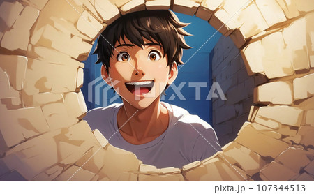 隠れて覗き見する変態男性・ストーカー - AI生成画像 107344513