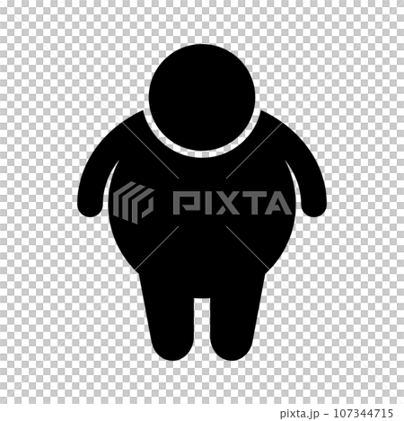 Fat people/obese body silhouette 107344715