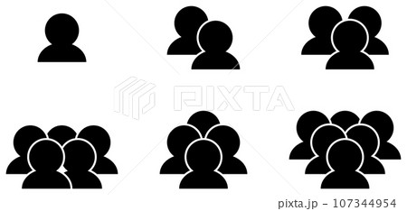 複数ユーザーのアイコンセット 黒 107344954