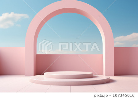 Abstract minimalist arch podium 107345016