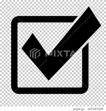 チェックボックス 黒色・強調 107345590