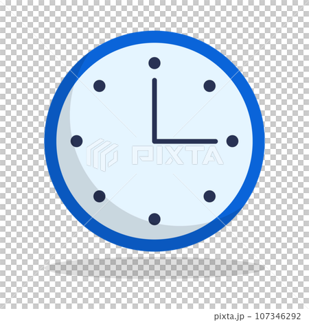 Clock icon and shadow blue 107346292