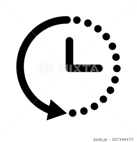 経過する時間の時計アイコン ベクター 107346475