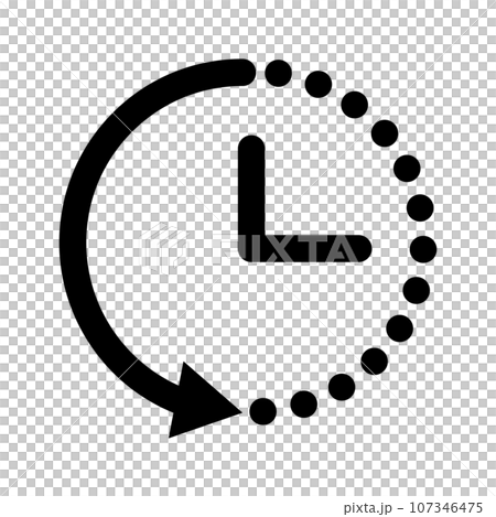 経過する時間の時計アイコン ベクター 107346475