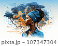 African woman. Generated with AI 107347304
