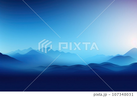 Dark Blue and blue unreal gradient soft background Borderless sense. Generative AI 107348031