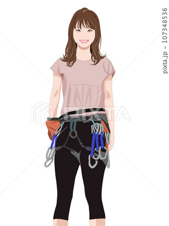 クライミング女子立ち姿イラスト クライミング女子立ち姿イラスト 107348536
