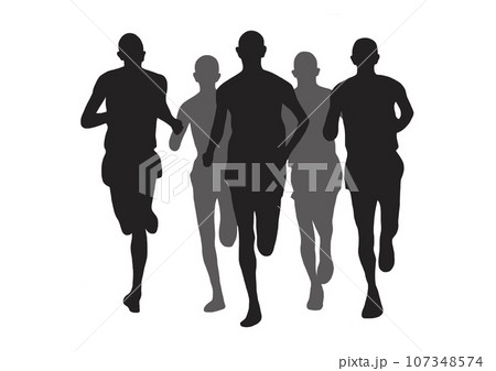 男子マラソンシルエットイラスト 107348574