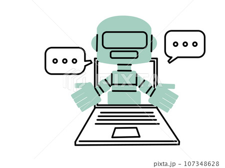 チャットボットのシンプルなイラスト チャットボットのシンプルなイラスト 107348628