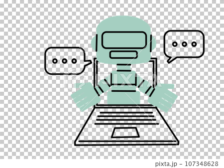 チャットボットのシンプルなイラスト チャットボットのシンプルなイラスト 107348628