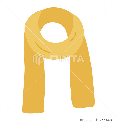 Rolled up warm winter scarf, flat vector Rolled up warm winter scarf, flat vector 107348691
