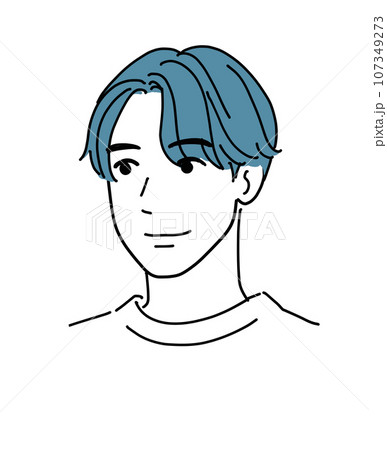 センターパートの若い男性 107349273