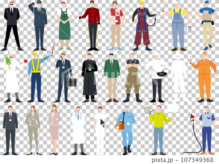 穿著各種職業制服的人的插圖集 穿著各種職業制服的人的插圖集 107349368