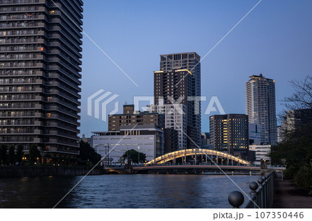 大阪中之島堂島川夜景 大阪中之島堂島川夜景 107350446
