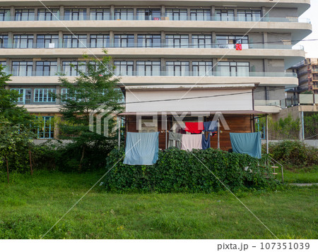 Multi-tiered hotel building and the private sector. Rented housing. Resort place. architecture of the south. Multi-tiered hotel building and the private sector. Rented housing. Resort place. architecture of the south. 107351039
