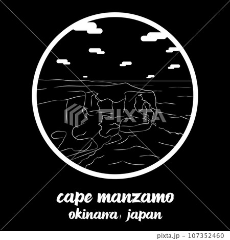 Circle icon line Cape Manzamo. vector illustration Circle icon line Cape Manzamo. vector illustration 107352460