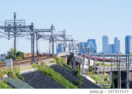 【近鉄名古屋線】近鉄とJRの交差風景 【近鉄名古屋線】近鉄とJRの交差風景 107353537