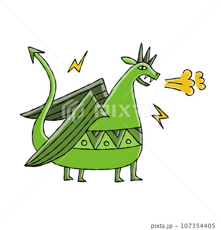 Funny Dragon character isolated on white. Symbol of Chinese New Year 2024 for your design Funny Dragon character isolated on white. Symbol of Chinese New Year 2024 for your design 107354405