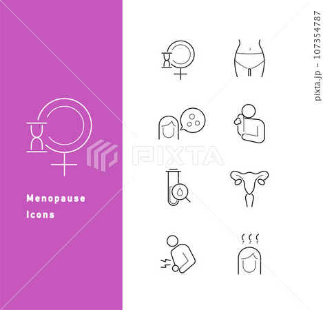 更年期障害のラインアイコンセット 107354787