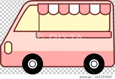 ピンク色のキッチンカー 107355097