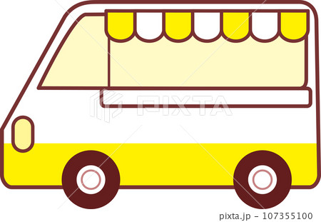 黄色のキッチンカー 107355100