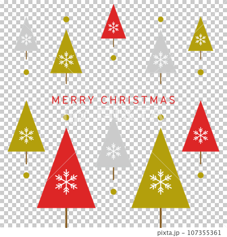 Simple and stylish Christmas tree and snowflake illustration 107355361