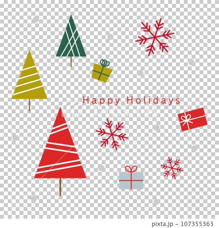 かわいいクリスマスカードのベクターイラスト 107355363