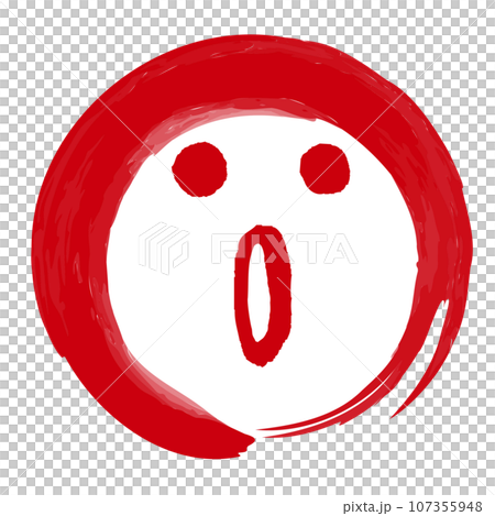 Emoji mark of facial expression in a brush-drawn circle (surprised, impressed) Emoji mark of facial expression in a brush-drawn circle (surprised, impressed) 107355948