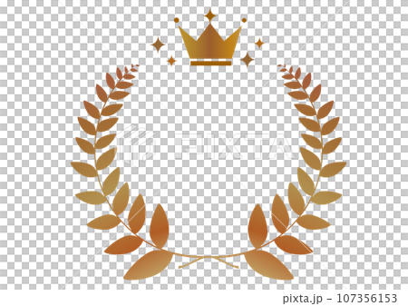 Simple ranking decorative frame with laurel and crown, laurel wreath 107356153
