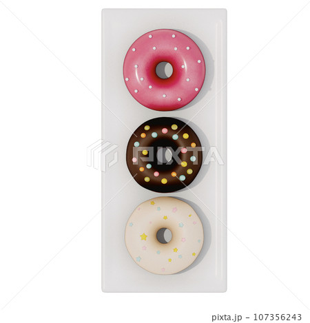 Donut illustration on transparent background . 3D rendering Donut illustration on transparent background . 3D rendering 107356243