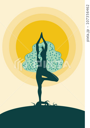 Human tree and sunのイラスト素材 [107356462] - PIXTA