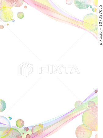 ピンク系のバブルと流線　背景素材 107357035