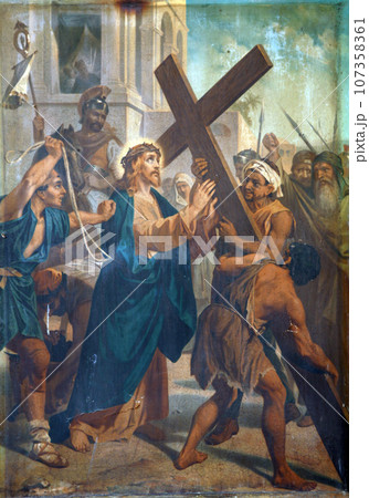 2nd Stations of the Cross, Jesus is given his cross 2nd Stations of the Cross, Jesus is given his cross 107358361