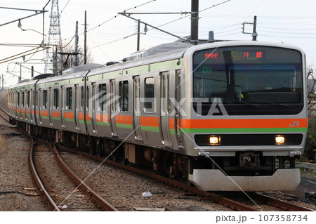 八高線・川越線E231系（ワンマン運転：八王子-高麗川-川越）の写真素材