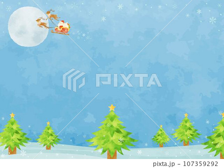 かわいいクリスマスの風景イラスト かわいいクリスマスの風景イラスト 107359292