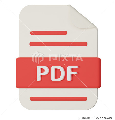 pdf filename extension 3d icon 107359389