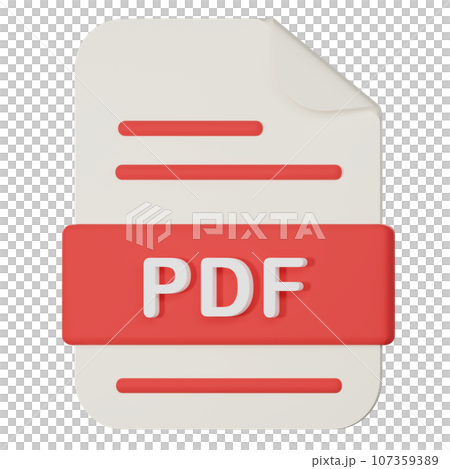 pdf filename extension 3d icon 107359389