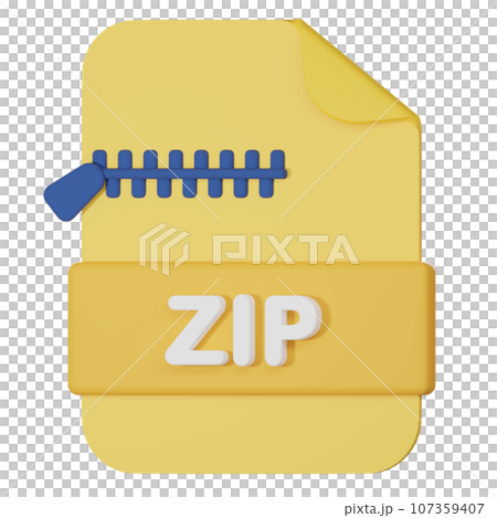 zip filename extension 3d icon 107359407